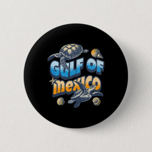 Retro Summer Gulf Of Mexico Forever Turtle Beach G 6 Cm Round Badge