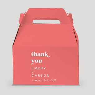 Retro Summer Hot Pink Thank You Favour Box