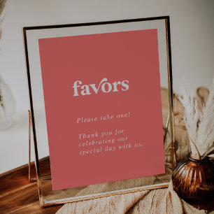 Retro Summer   Hot Pink Wedding Favours Poster