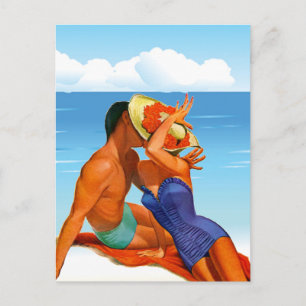 Retro Summer Lovers Postcard