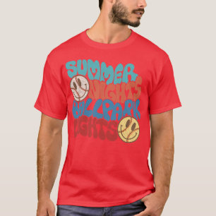 Retro Summer Nights And Ballpark Lights Baseball S T-Shirt