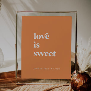 Retro Summer   Orange Love Is Sweet Wedding Sign
