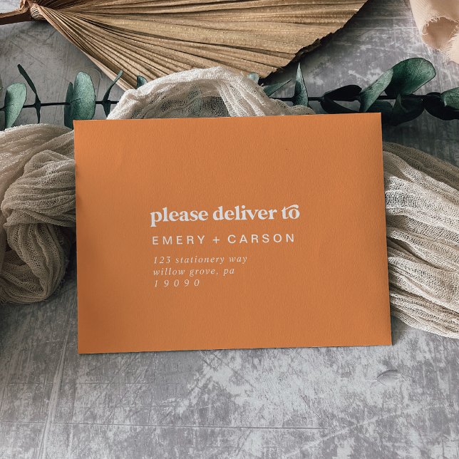 Retro Summer | Orange Self-Addressed RSVP Envelope (Creator Uploaded)