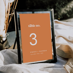 Retro Summer   Orange Table Number