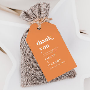 Retro Summer Orange Thank You Favour Gift Tags