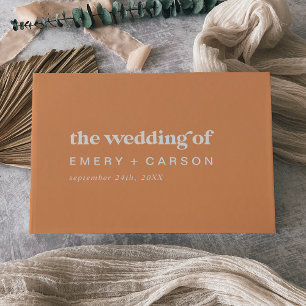Retro Summer Orange Wedding Guest Book