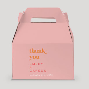 Retro Summer   Pink and Orange Thank You Favour Box