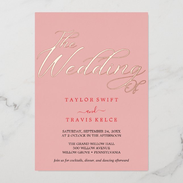 Retro Summer Pink & Orange Wedding (Front)