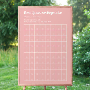 Retro Summer Pink Wedding First Dance Sweepstake Poster
