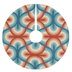 Retro Summer Rainbow Stripes Pattern Brushed Polyester Tree Skirt