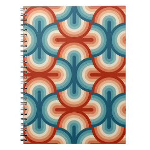 Retro Summer Rainbow Stripes Pattern Notebook