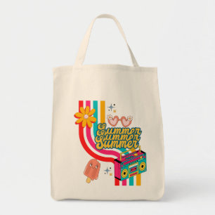 Retro Summer Rainbow Tote Bag