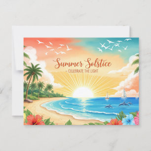  retro Summer Solstice  Postcard