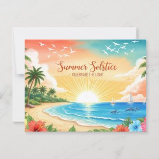retro Summer Solstice Postcard