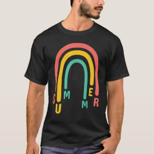 Retro Summer Spell Out Rainbow Three Colour Drip S T-Shirt