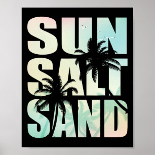 Retro Summer Sun Salt Sand Beach Girl's Trip Poster
