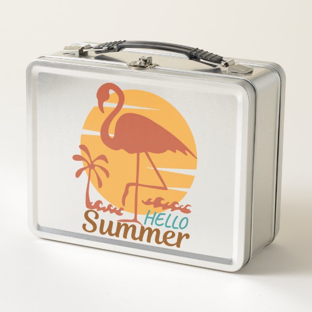 Retro Summer  T-Shirt 70s- 90s Metal Lunch Box (Front)