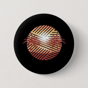 Retro Summer Time Paradise 6 Cm Round Badge