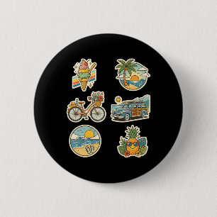 Retro Summer Trocal Beach Vacation Graphic 6 Cm Round Badge