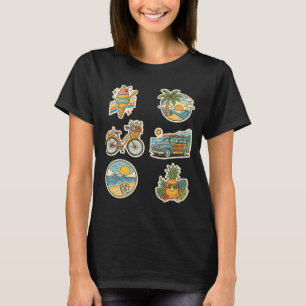 Retro Summer Trocal Beach Vacation Graphic T-Shirt