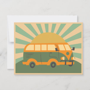 Retro summer van  postcard