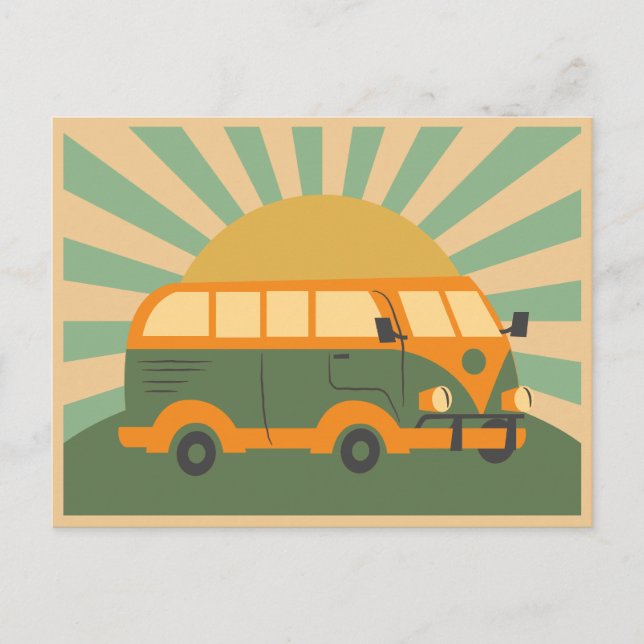 Retro summer van  postcard (Front)
