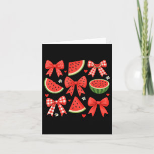 Retro Summer Vibes Coquette Bow Watermelon Summer  Card