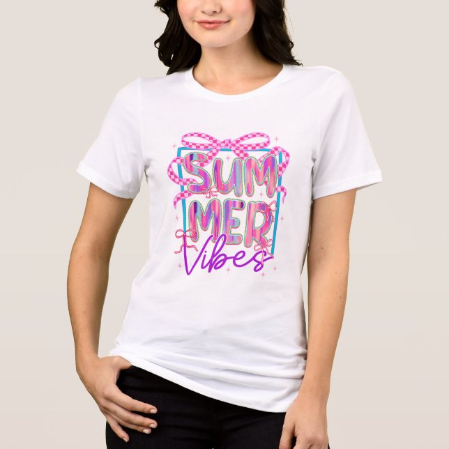 Retro Summer Vibes Coquette Tri-Blend Shirt (Front)