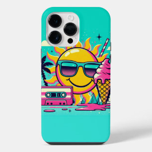 Retro Summer Vibes - Cute 80s Aesthetic iPhone 14 Pro Max Case