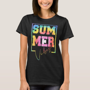 Retro Summer Vibes Dye Tie Pattern Trendy For Sum T-Shirt