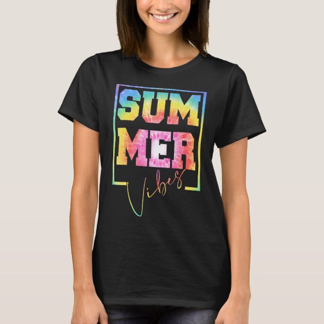 Retro Summer Vibes  Dye Tie Pattern Trendy For Sum T-Shirt (Front)