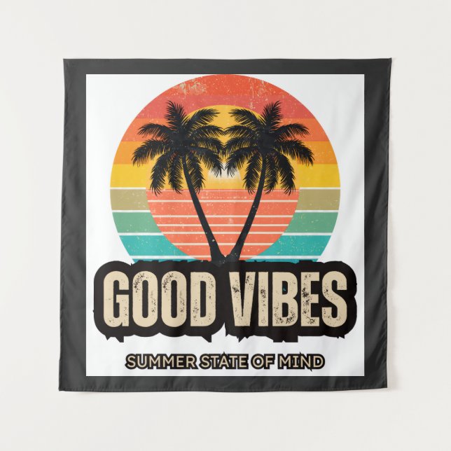 Retro Summer Vibes Tapestry (Front)