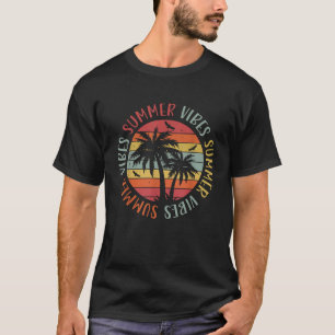 Retro Summer Vibes Vintage Retro Beach Summer Brea T-Shirt