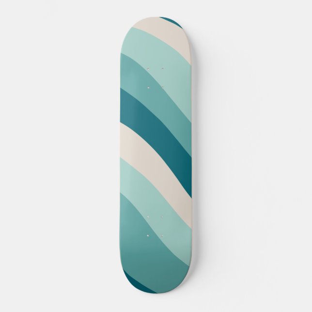 Retro Summer Wave #5 #minimal #decor #art Skateboard (Front)