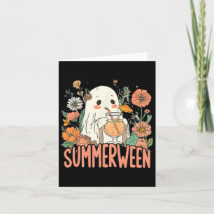 Retro Summerween Ghost Summer Halloween Card