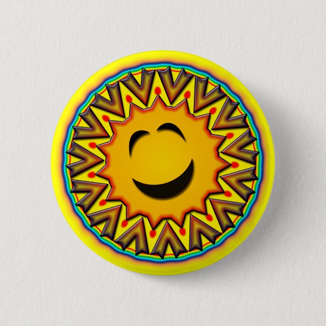 RETRO SUN 6 CM ROUND BADGE (Front)
