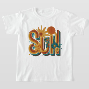 Retro Sun 70s Aesthetic Floral Graphic T-Shirt