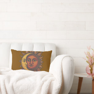 Retro Sun and Moon  Lumbar Cushion