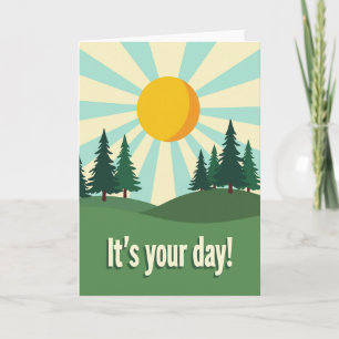 Retro Sun Birthday Card