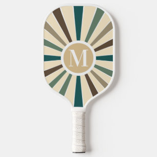 Retro Sun Brown Fir Tree   First Christmas Married Pickleball Paddle