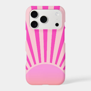 Retro Sun Burst Sunset Sunrise Hot Pink Ombre