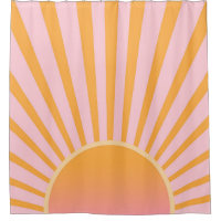 Retro Sun Burst Sunset Sunrise Pastel Pink Orange