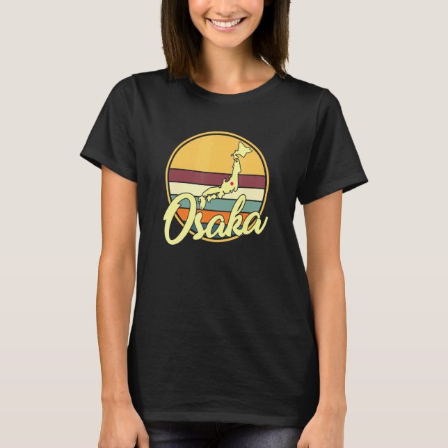 Retro Sun Japanese Island and Osaka T-Shirt (Front)