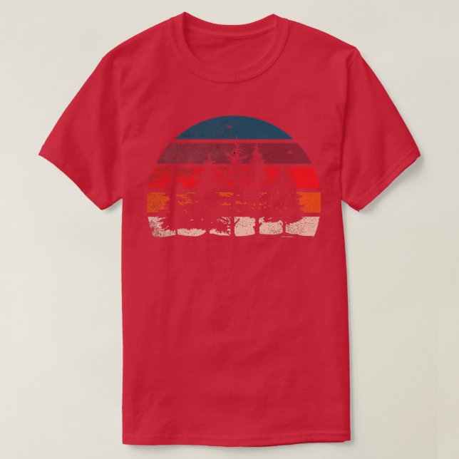 Retro Sun Minimalist With Pine Tree Silhouette 3 T-Shirt (Design Front)
