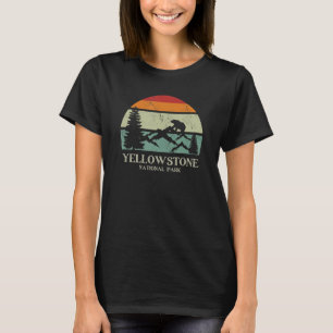 Retro Sun Mountain Bear Yellowstone National Park T-Shirt