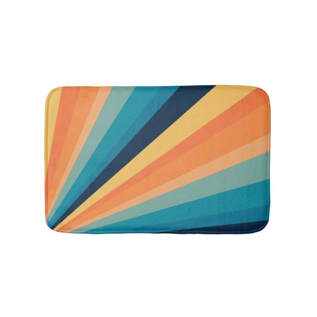 Retro sun rays bath mat (Front)