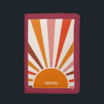Retro Sun Rays Burst Sunset Orange Mid Century  Trifold Wallet<br><div class="desc">Retro sun burst design in warm pink,  brown,  orange tones. Retro modern orange sunrays,  morning sunshine geometric abstract art.</div>