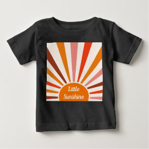 Retro Sun Rays Burst Sunset Orange Yellow Red   Baby T-Shirt