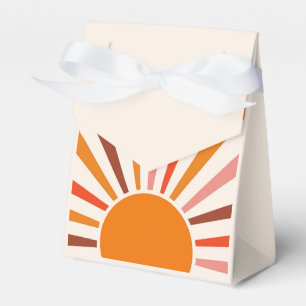 Retro Sun Rays Burst Sunset Orange Yellow Red Favour Box