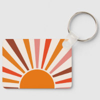 Retro Sun Rays Burst Sunset Orange Yellow Red
